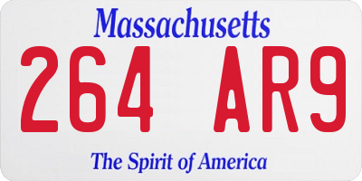 MA license plate 264AR9