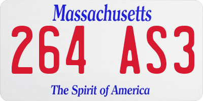 MA license plate 264AS3