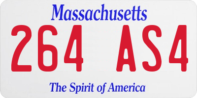 MA license plate 264AS4
