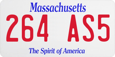 MA license plate 264AS5