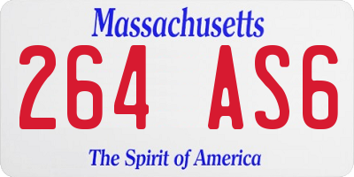 MA license plate 264AS6