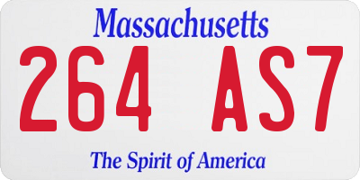 MA license plate 264AS7