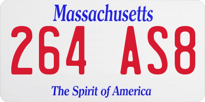 MA license plate 264AS8