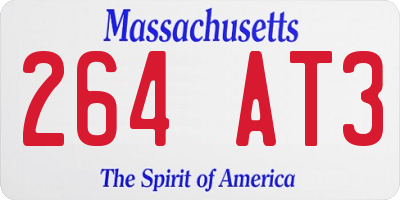 MA license plate 264AT3