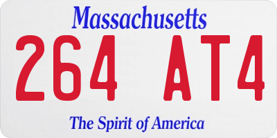 MA license plate 264AT4