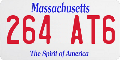 MA license plate 264AT6
