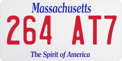 MA license plate 264AT7