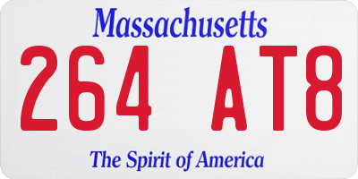 MA license plate 264AT8