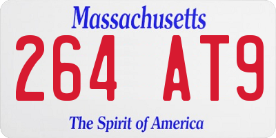 MA license plate 264AT9