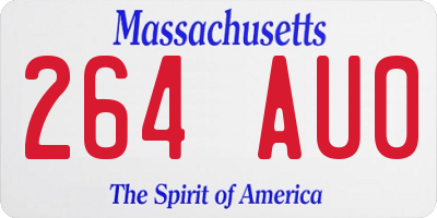 MA license plate 264AU0