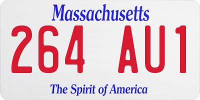 MA license plate 264AU1