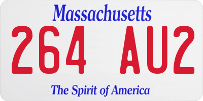 MA license plate 264AU2
