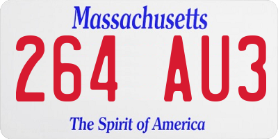 MA license plate 264AU3