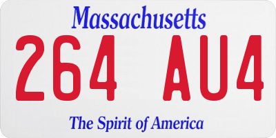 MA license plate 264AU4