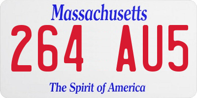 MA license plate 264AU5