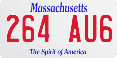 MA license plate 264AU6