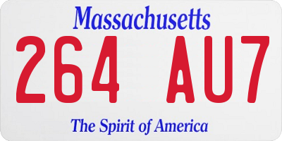 MA license plate 264AU7