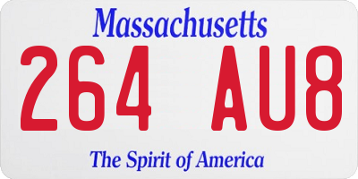 MA license plate 264AU8