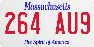 MA license plate 264AU9