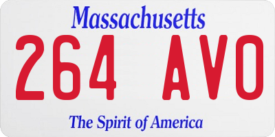 MA license plate 264AV0