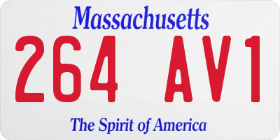 MA license plate 264AV1