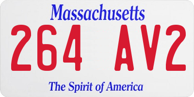 MA license plate 264AV2