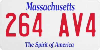 MA license plate 264AV4