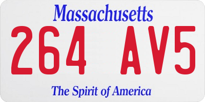 MA license plate 264AV5