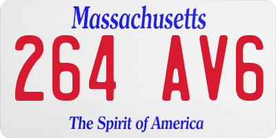 MA license plate 264AV6