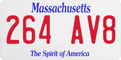 MA license plate 264AV8