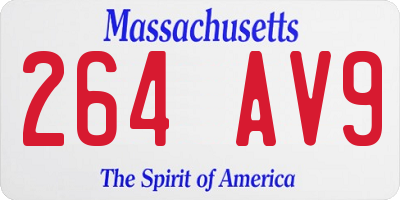 MA license plate 264AV9