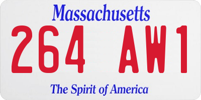 MA license plate 264AW1