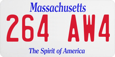 MA license plate 264AW4