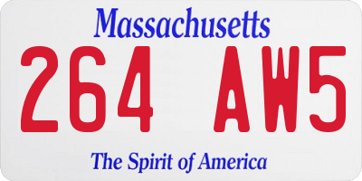 MA license plate 264AW5