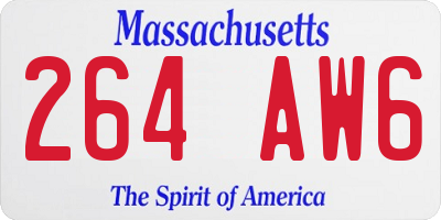 MA license plate 264AW6