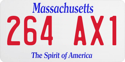 MA license plate 264AX1