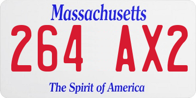 MA license plate 264AX2
