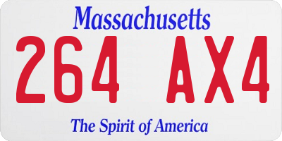 MA license plate 264AX4