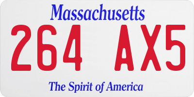 MA license plate 264AX5