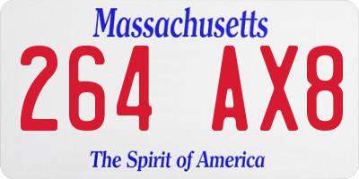 MA license plate 264AX8