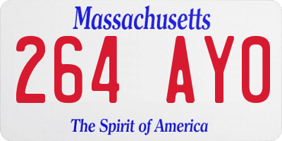 MA license plate 264AY0