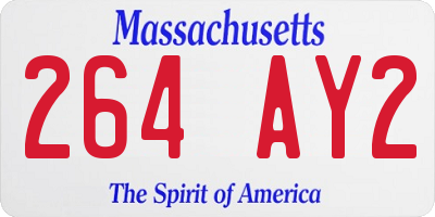 MA license plate 264AY2