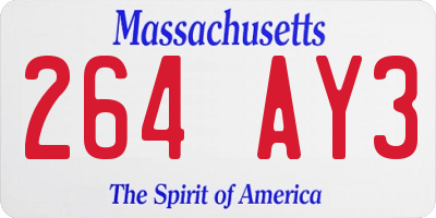 MA license plate 264AY3