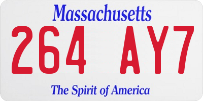 MA license plate 264AY7