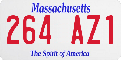 MA license plate 264AZ1