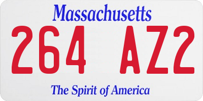 MA license plate 264AZ2
