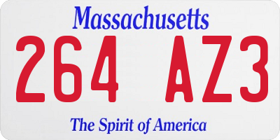 MA license plate 264AZ3