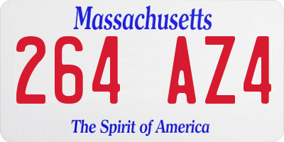 MA license plate 264AZ4
