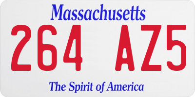 MA license plate 264AZ5