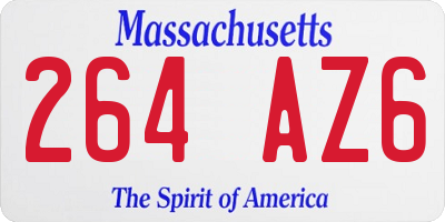 MA license plate 264AZ6